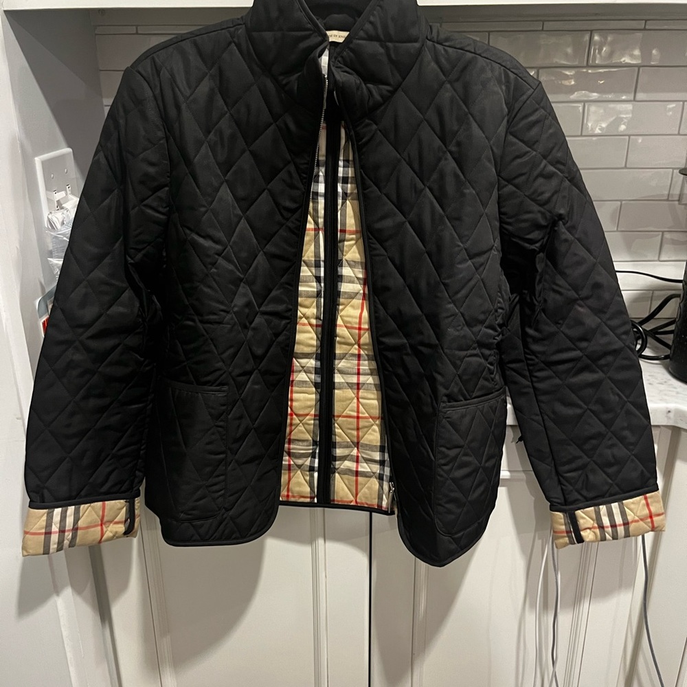 Burberry London authentic black quilted zip up jacket NWOT.